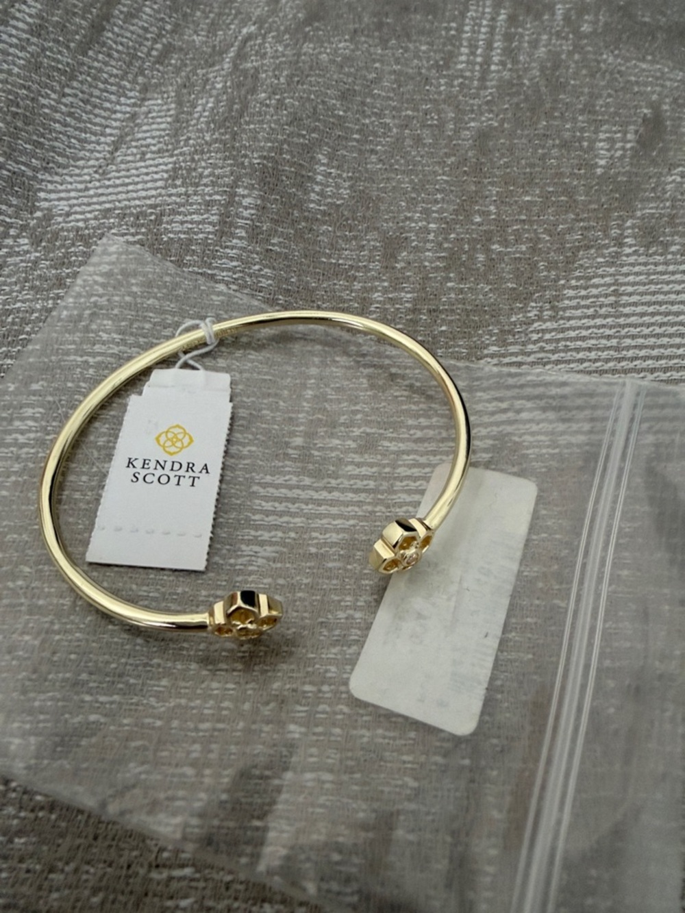 Kendra Scott Gold Floral-End Open Cuff Bracelet